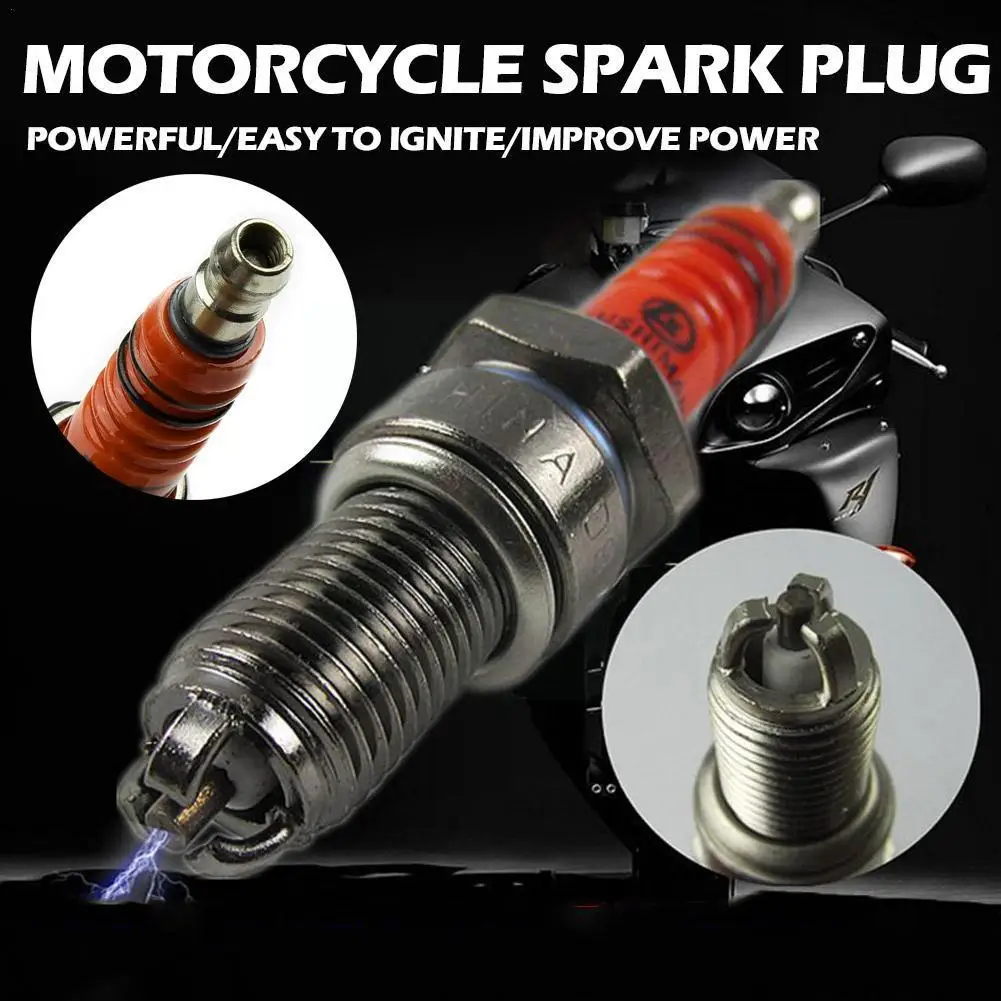 

1/2Pcs Racing Spark Plug 3 Triple Electrode A7TC D8TC For GY6 CG 50 70 110 125 150CC Motorcycle Atv Scooter Dirt Bike Go Ka D2E3
