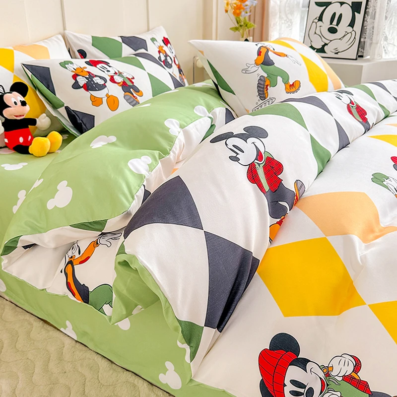 1 мультяшный милый матовый пододеяльник с диагональным рисунком для спальни