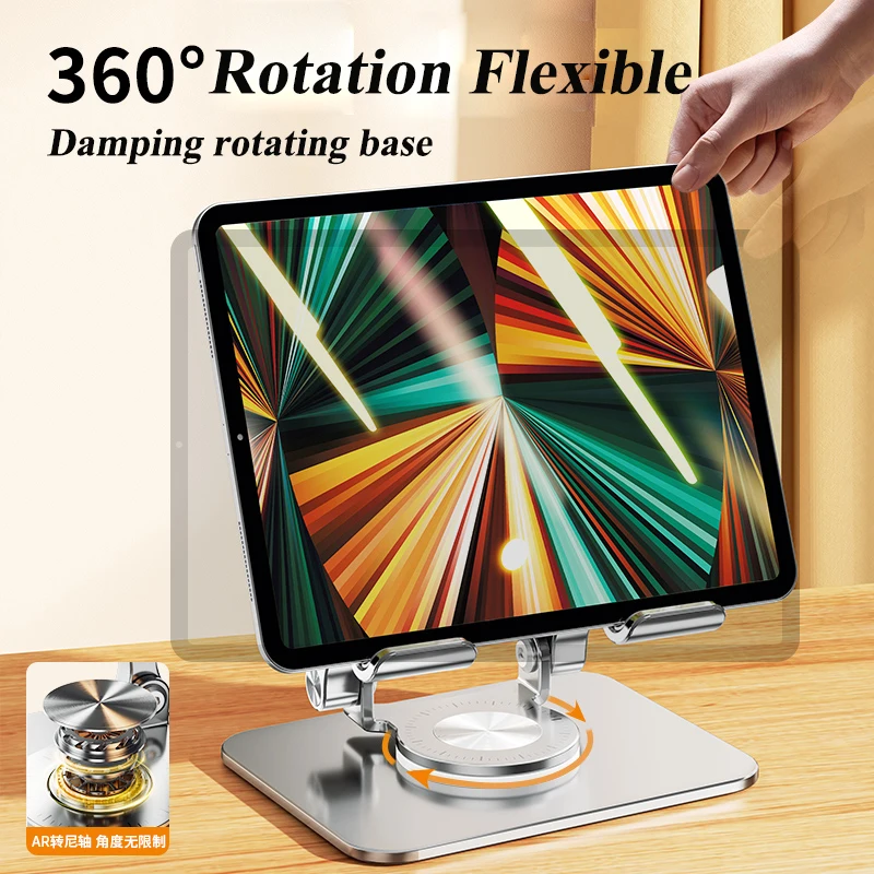 

Foldable Tablet Bracket Stand 360 Rotating Hollowed Notebook Holder Desk for 4.7-12 inch Tablet Mount for phone pad mini pc