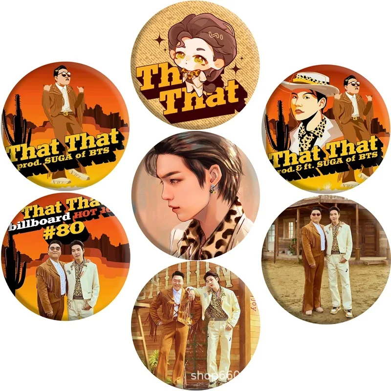 

KPOP Bangtan Boys SUGA совместно с компанией Song THAT Photo Print Badge круглая брошь заколки сумка аксессуары коллекция поклонников 34h