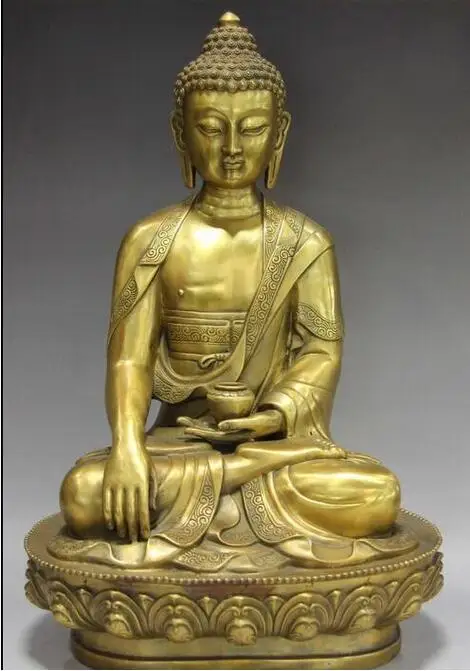 

Copper Statue Chinese Buddhism Temple Brass Copper Sakyamuni Tathagata Amitabha Buddha Statue