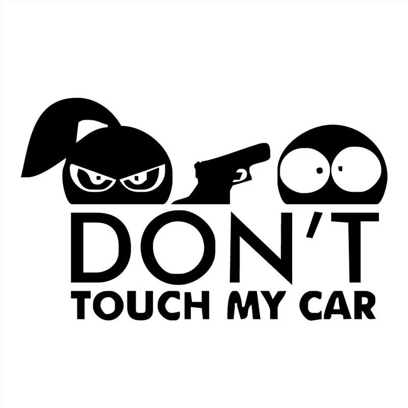 

Funny DON'T TOUCH MY CAR Boy and Girl Cover Scratches Car Sticker Bumper Window Windshield Accessories Pvc 15cm X 9CM