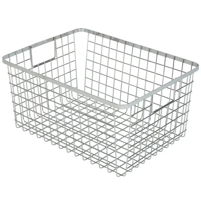 

Basket Organizer with Handles - 9 x 12 x 6 inches - Chrome - Set of 4
