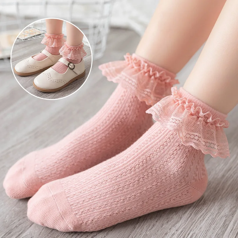 

2022 Autumn New Girls' Socks Fashion Trendy Princess Socks Children's Dance Socks Baby Mesh Lace Socks