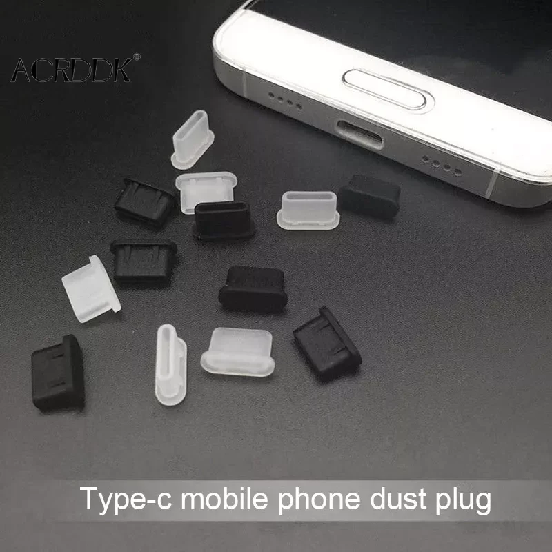 

5pcs Dustproof Cover Cap Jack Charger Plug Type-C Port Anti-dust For Mobile Phone FC