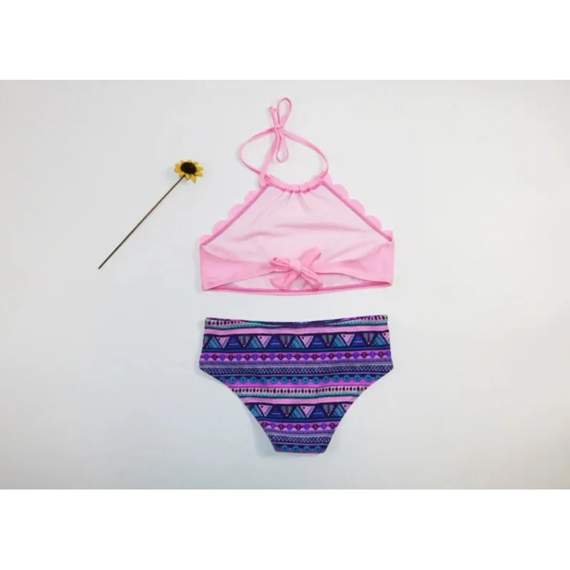 Женский купальник из двух предметов с принтом для девушек сексуальные купальные