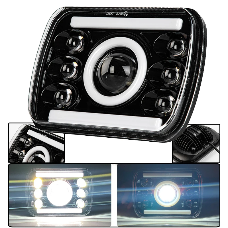 7Inch Tractor Offroad Working Light 5x7" LED Headlight 75W 12V For Car Land Rover 90/110 Defender 200 300 Tdi For Trailer Truck images - 1