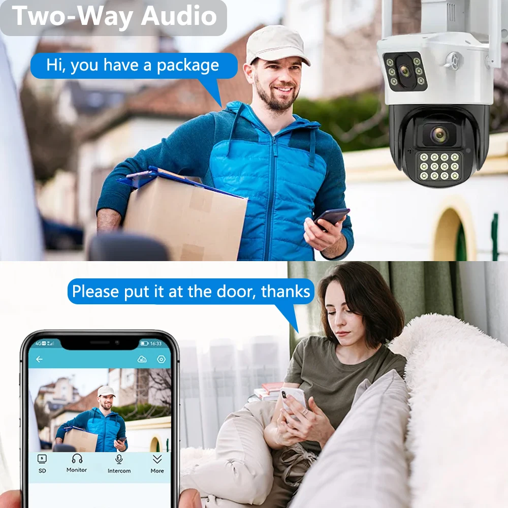 Новая 4K система безопасности Wi-Fi PTZ-камеры 8MP аудио микрофон CCTV 10CH POE NVR AI цветная