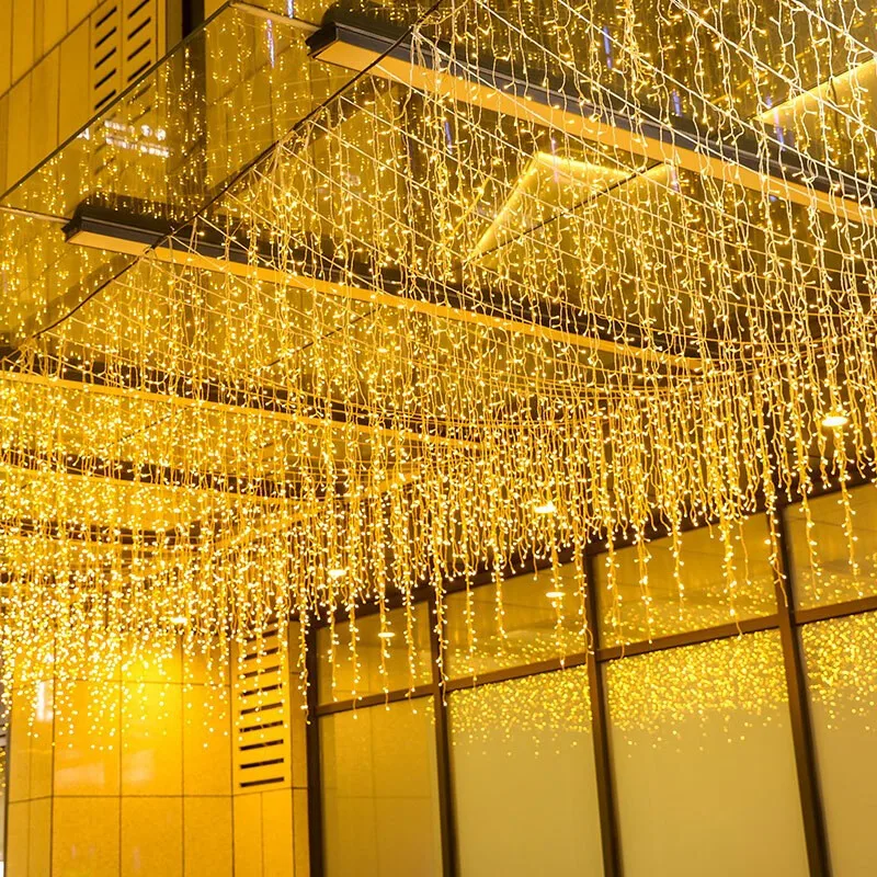 

Christmas Outdoor String Lights Ice Strip Lights Waterfall Waterproof Room Decoration Decoration Pendant Holiday Lights