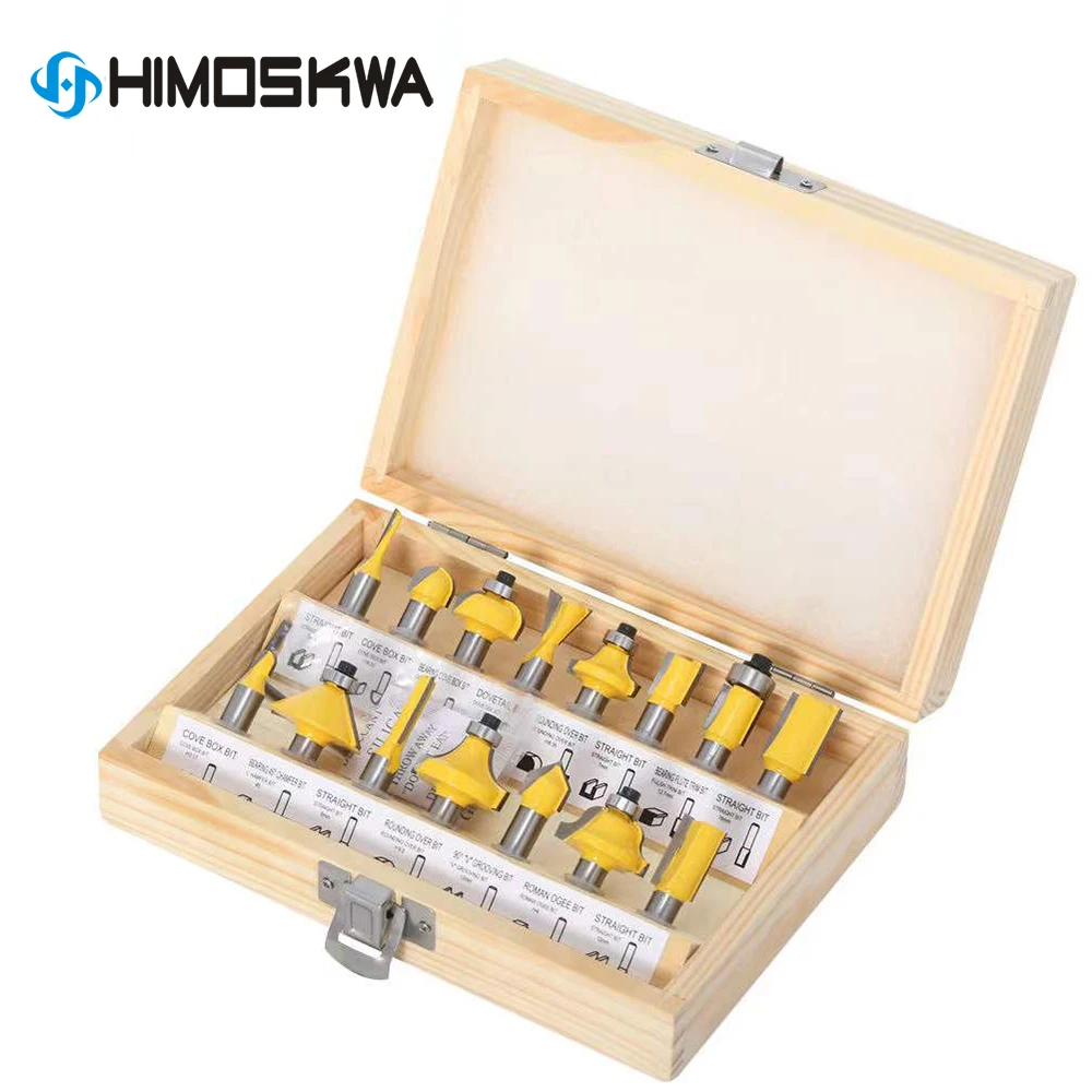 

Woodworking milling cutter set combination 15 pieces set trimming machine cutter head Daquan woodworking DIY cutter