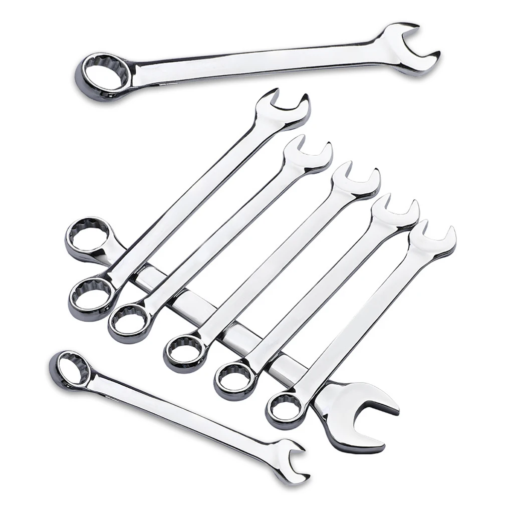 

8 Pieces Ratchet Wrenches 180 Degree Rotatable Spanner Woodworking Craftsman Metal Portable Household Hand Tools 6-17mm