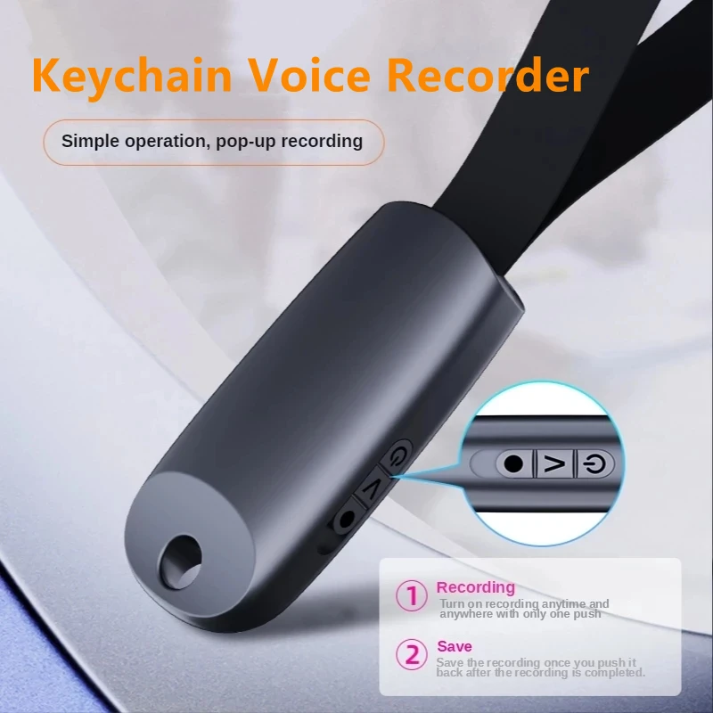 

32GB Keychain Voice Activated Recorder Mini Dictaphone Professional Recording MP3 Player Smart Digital Audio Record for Meeting