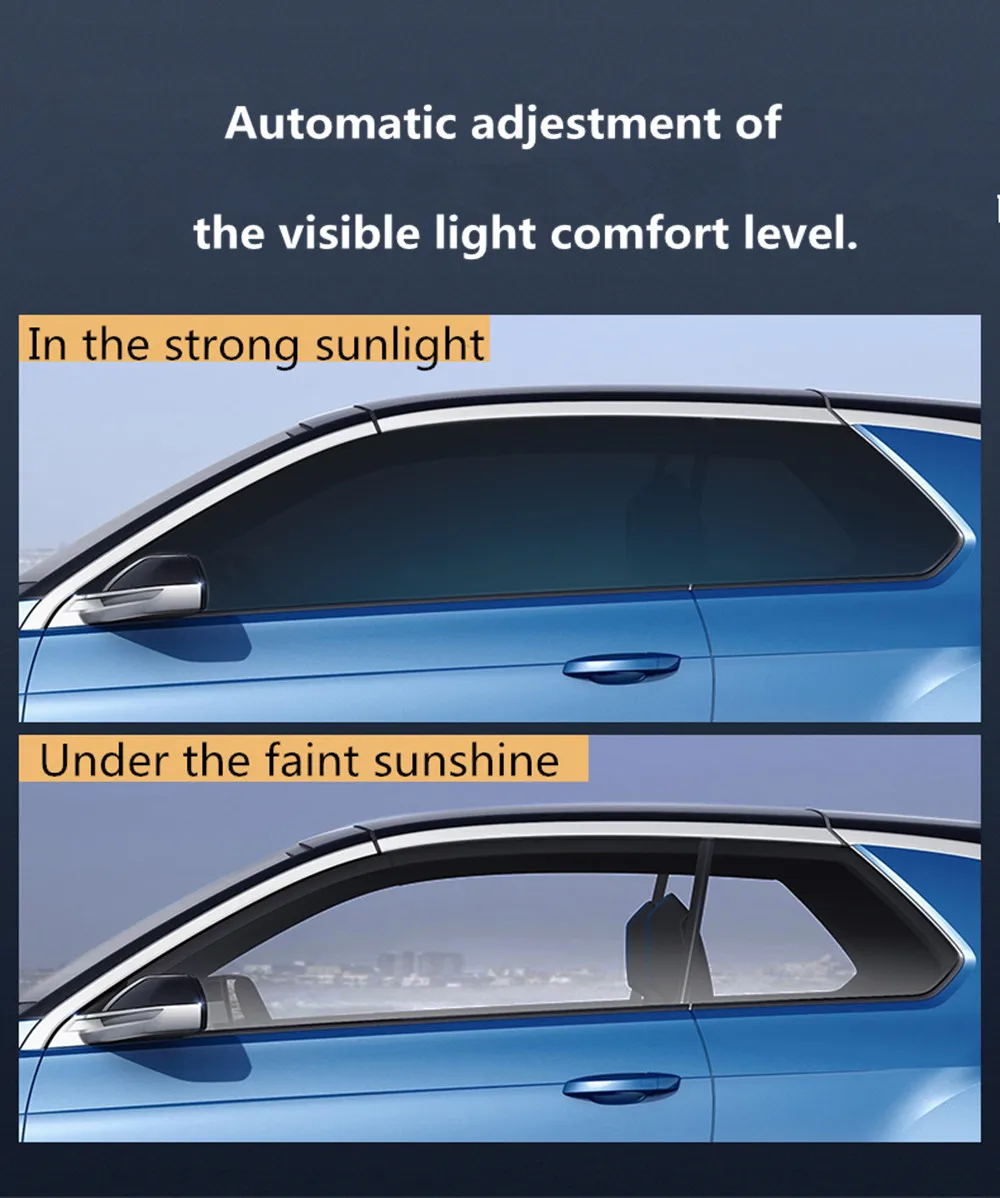 

SUNICE Window Film Photochromic 25%-70%VLT Changing Colour With Solor Radiation Solar Tint Anti-UV Building Foils 60''x12''/20''