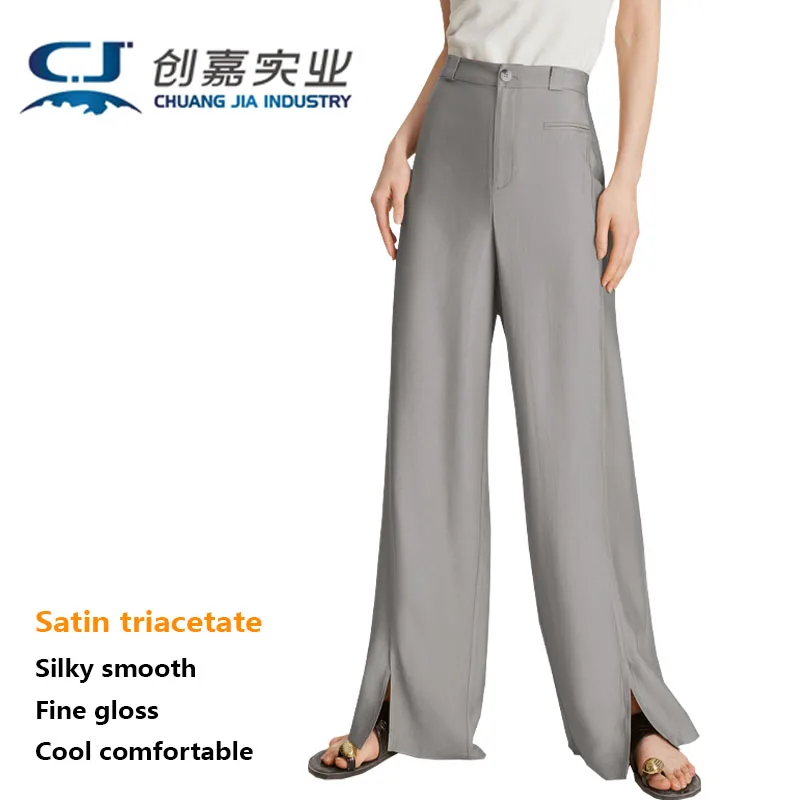 Женские прямые атласные брюки светильник Luxury триацетатные розовые