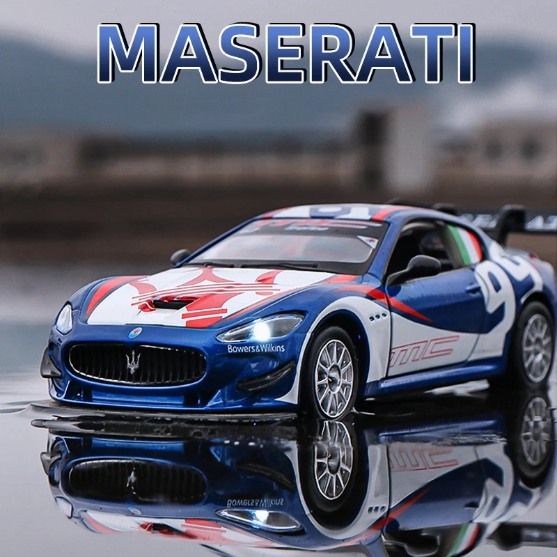 

1:32 Maserati GT4 Le Mans Racing Car Free Wheeling High Light Sport Racing Car Model Toy Diecast Metal Alloy Miniature Replica