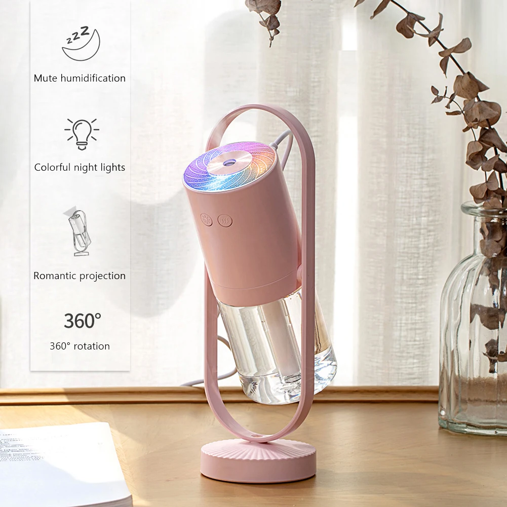 

Rotary Electric USB Air Humidifier with LED Night Light Projection Aroma Oil Diffuser Home Car Purification Atomizer Mist Maker