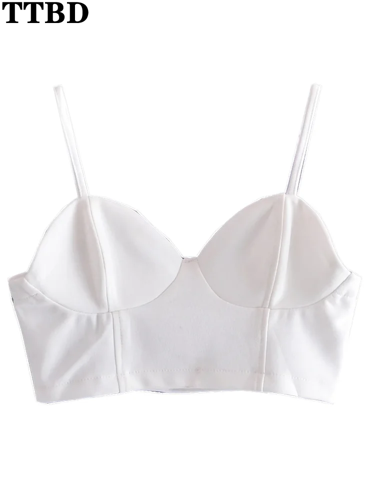 

Женский короткий топ с открытой спиной, на тонких бретельках