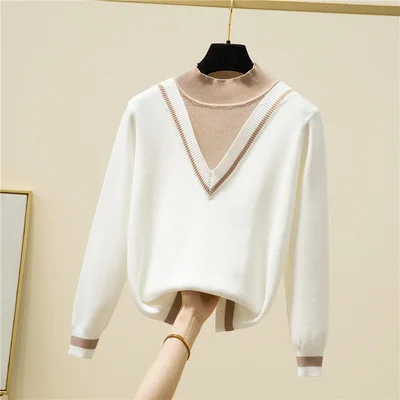 

women's pullover loose turtleneck knitted sweater GRAY22