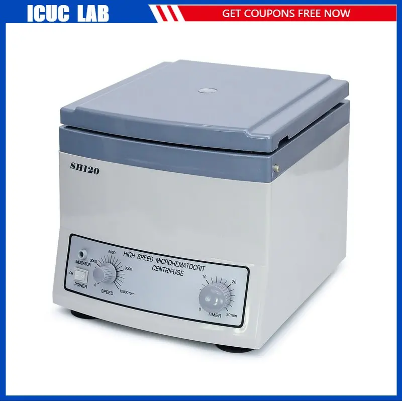Tanie SH120 Tabletop Micro Hematokryt Szkoła Laboratorium Krwi PRP Maszyna Wirówka 15300xg Z 24 Probówkami Kapilarnymi Wirówka