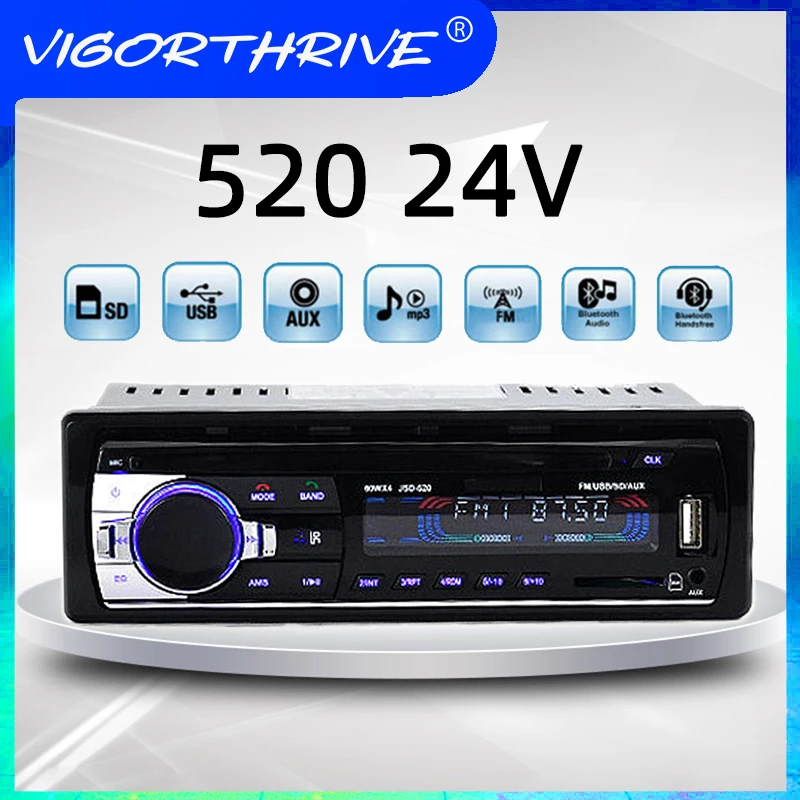 

Автомагнитола vigorнадеемся 1 Din, звонки в режиме громкой связи, 24 В, USB, AUX, аудио, FM, MP3-плеер, поддержка SD-карт, пульт дистанционного управления, ...