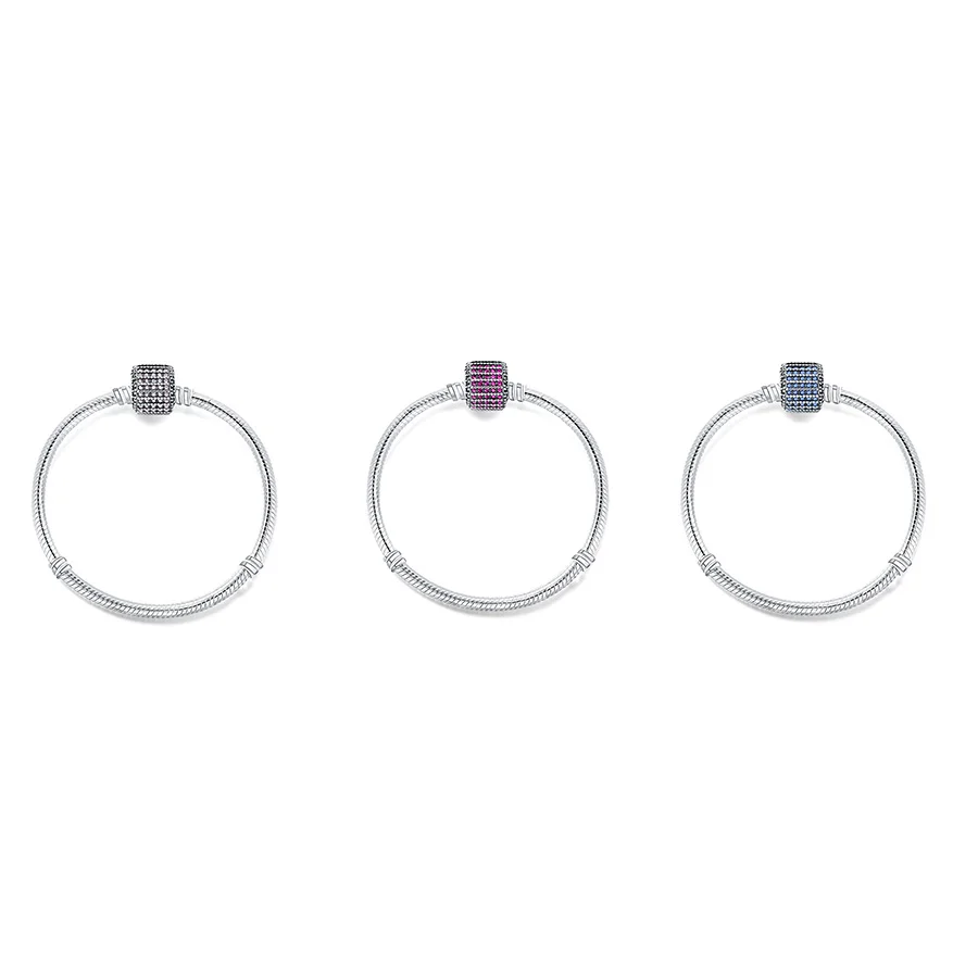 

Snake Chain Basic Bracelets 3 Color Red Blue 925 Sterling Silver Bracelets Charms For Women CHARMS Jewelry Gift