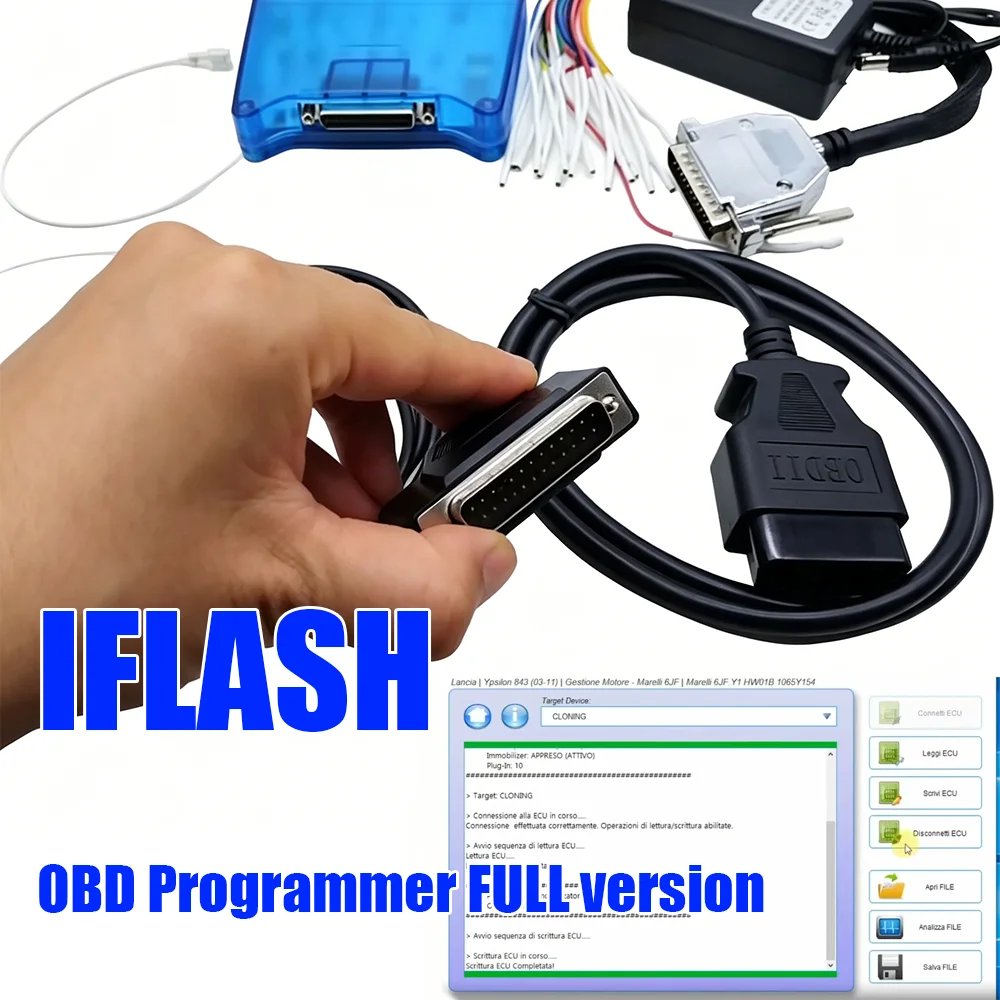 Фото OBDOK IFlash OBD Программатор ПОЛНАЯ версия: Инструмент для чтения ECU, BCM, BSI, иммобилайзера, пин-кода, компьютера управления кузовом для Fiat/Alfa/Lancia/Iveco ﻿ №1