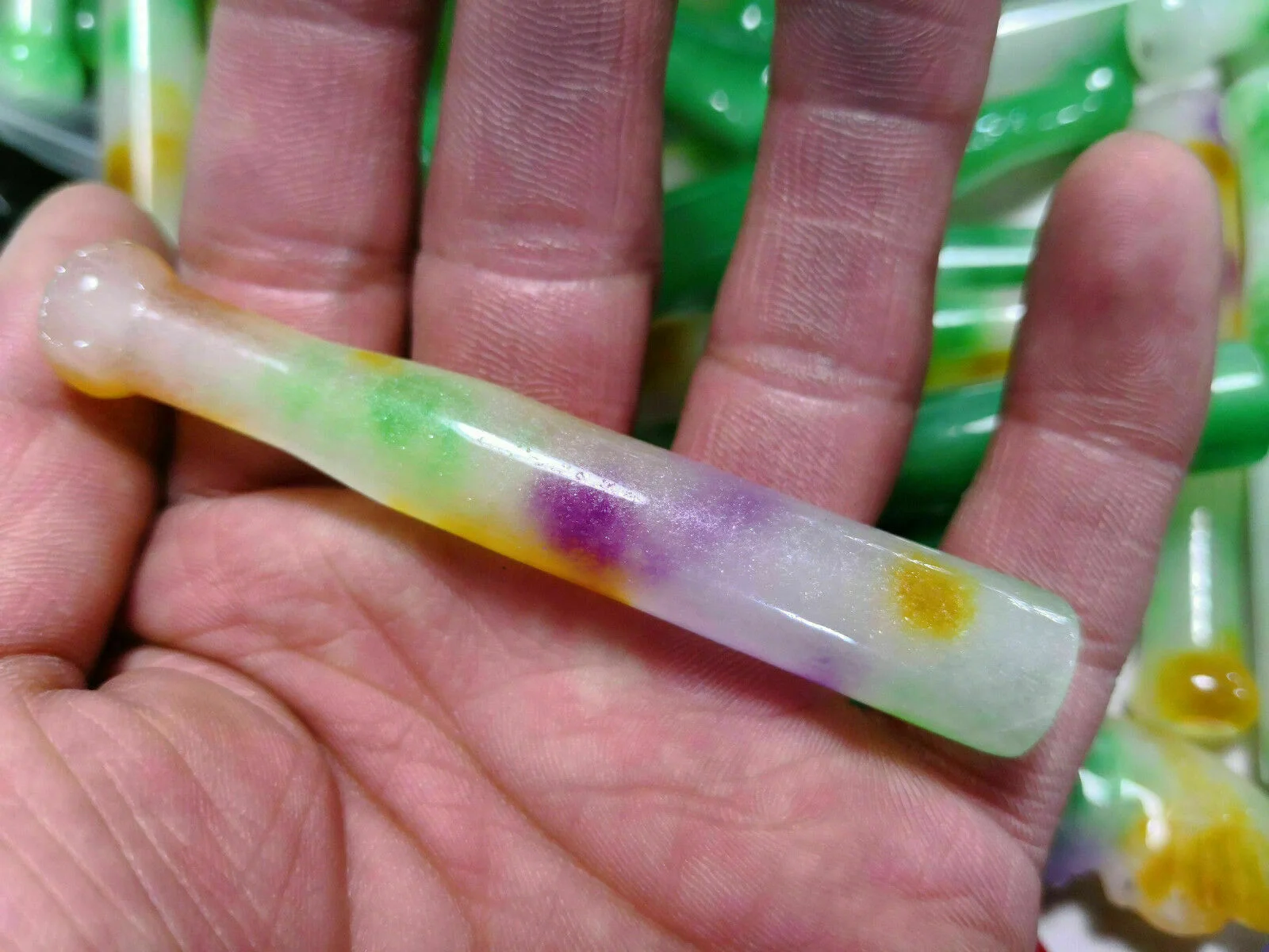 Нефритовые резьбы из натурального Нефритового держателя сигарет |