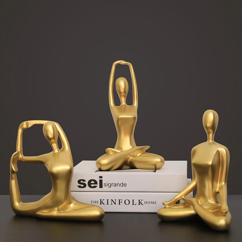 

New Nordic Sandstone Yoga Sports People Decoration Decoration Living Room Porch Restaurant TV Cabinet Decoration Decoration