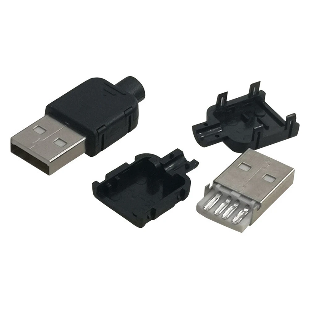 10 комплектов сделай сам USB 2 0 разъем типа А штекер 4 контакта сборный адаптер