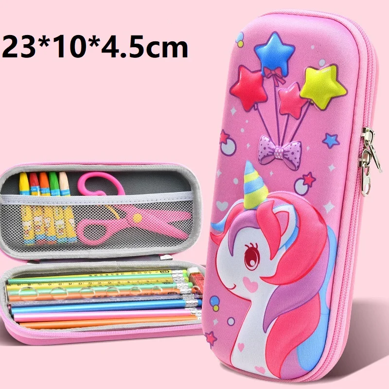 Not 3D Kawaii Animal Pencil Case Plastic Stationery Box School Pencil Cases for Girls Boy Student Pen Box Cute Pen Bag Gift
