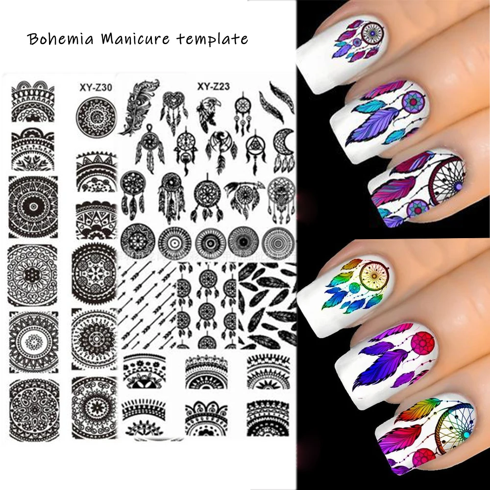

1Pcs Bohemia Pattern Nail Design Stamping Plates Manicure Summer Pattern Stamp Plate Decore DIY Nail Stamping Tool Mold#~6X12cm*