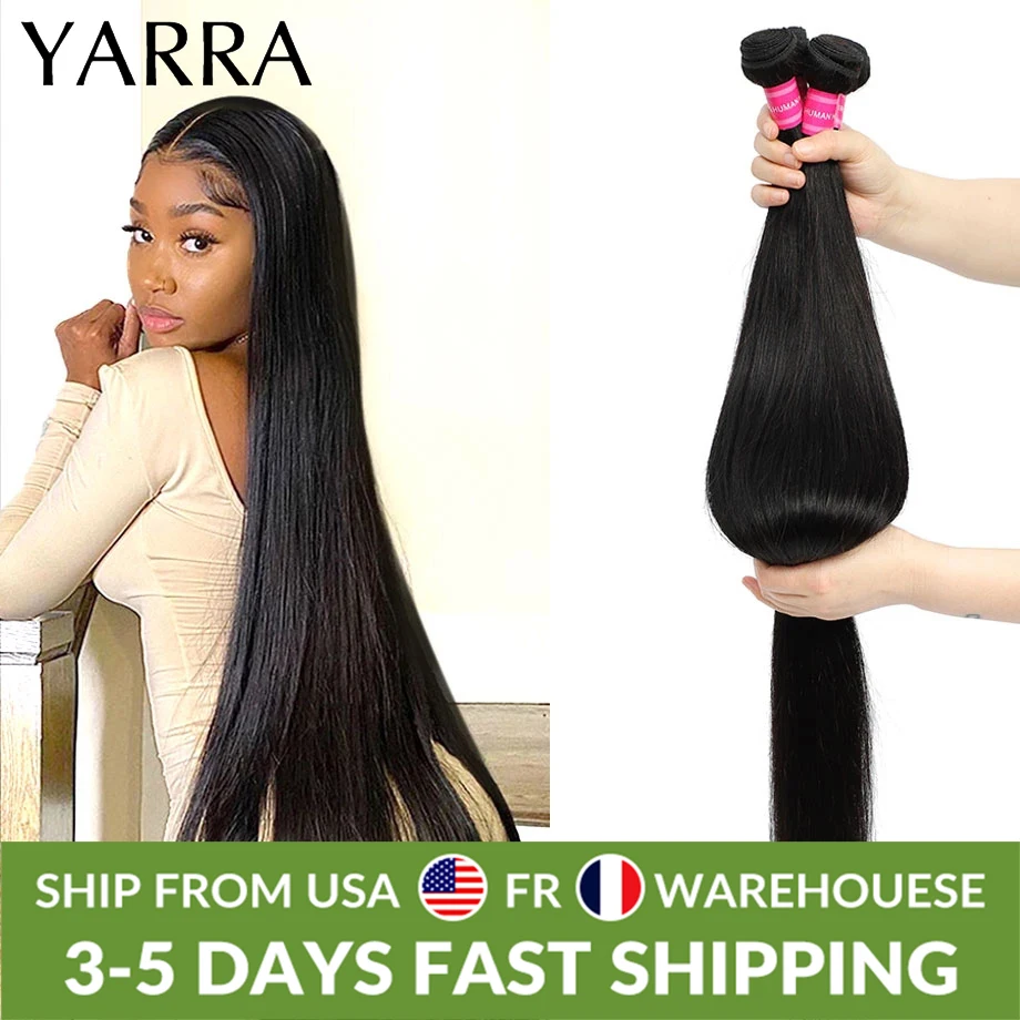 YARRA Human Hair Bundles With Closure Straight Remy Brazilian Hair 13x4 Frontal With Bundles 4x4 Closure For Woman Extension