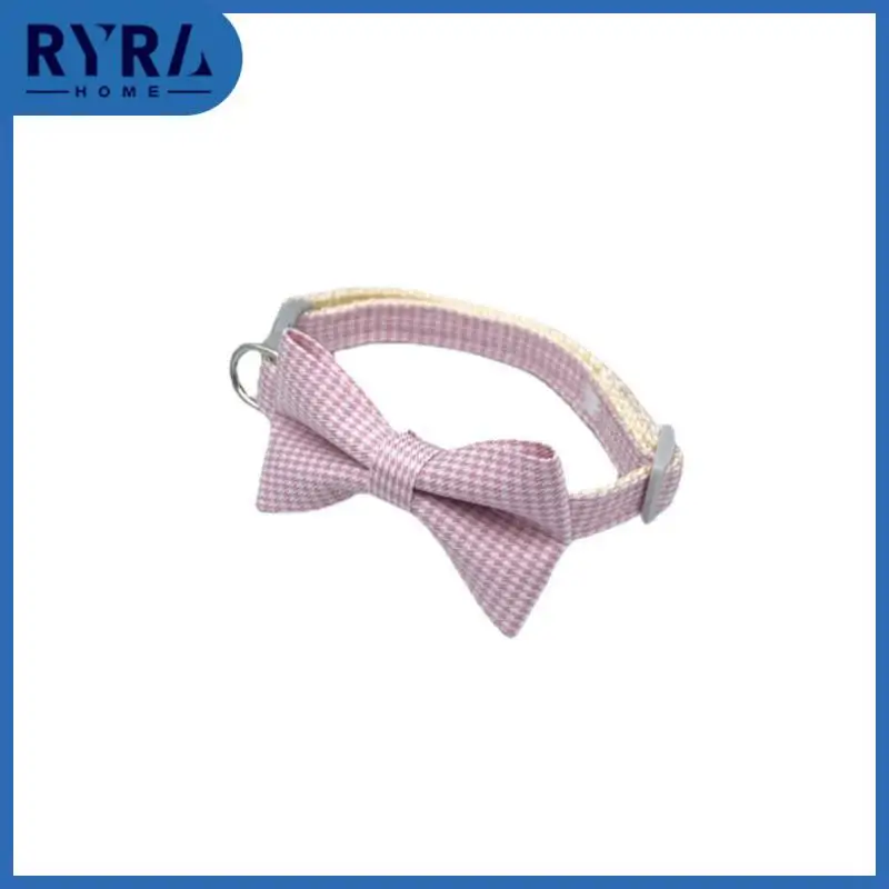 

Lattice Pet Collar New Buckle Dog Collar Flower Bow Houndstooth Pet Appliance For Puppy Kittens Necklace Polyester Cat Collar