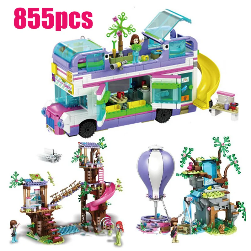 

NEW Friends Series Blocks Friendship Bus Compatible 41395 Friends Building Blocks Bricks Christmas Toys for Girl Kid