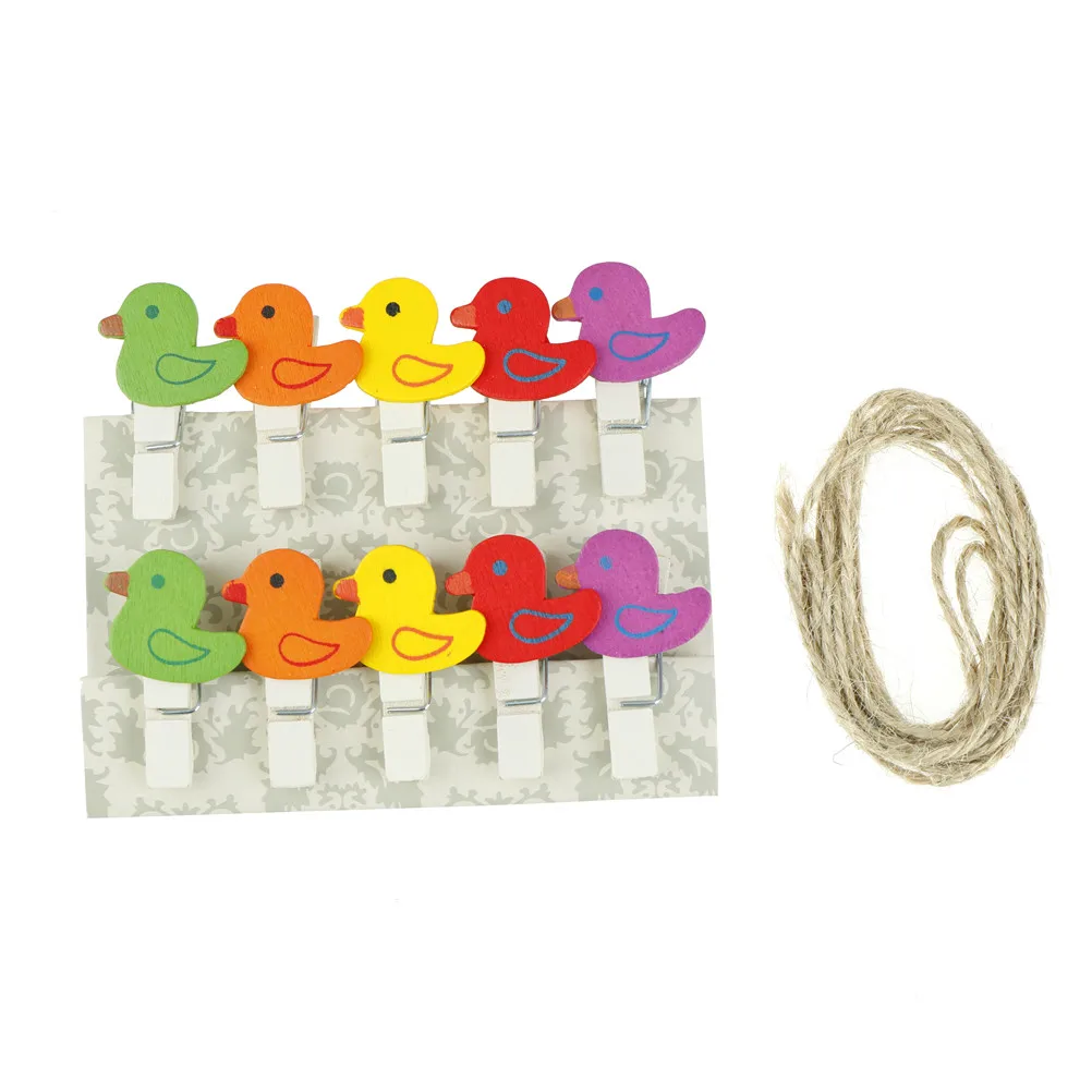 

8/10pcs/pack Heart DUCK Fruit Annimal Shape Wood Clips Office Binding Decoration Supplies Heart Mini Wood Clothespin Clips