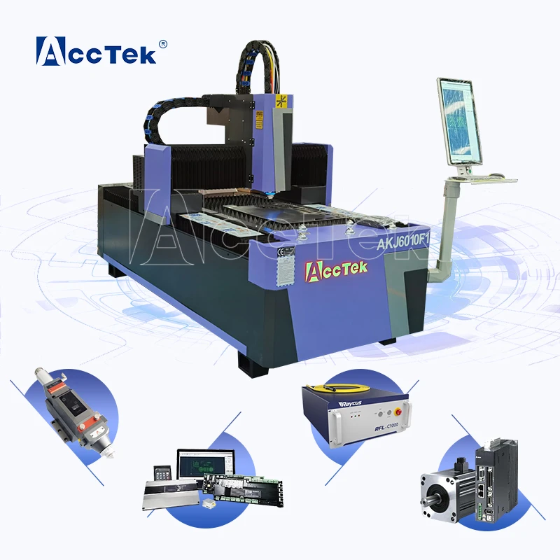 

Fiber Laser Cutting Machine Metal Cutting Sheet Metal Laser Cutting Machine Price Small Size Fiber Laser Cutter 6010 AccTek