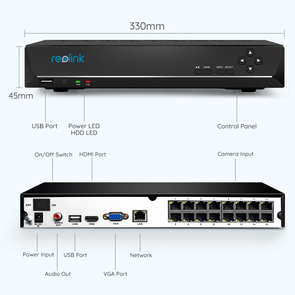 [Human/Car Detection]Reolink 16ch NVR 4/5MP 4K 12MP PoE Network Video Recorder with 3T/4TB HDD for Security IP Cameras RLN16-410 images - 6