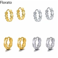florato metal style earrings for women 925 sterling silver needle hoop trend round shape earring luxury jewelry pendientes bijou