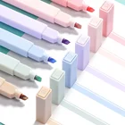 6 шт.набор, двусторонние маркеры для канцелярских принадлежностей