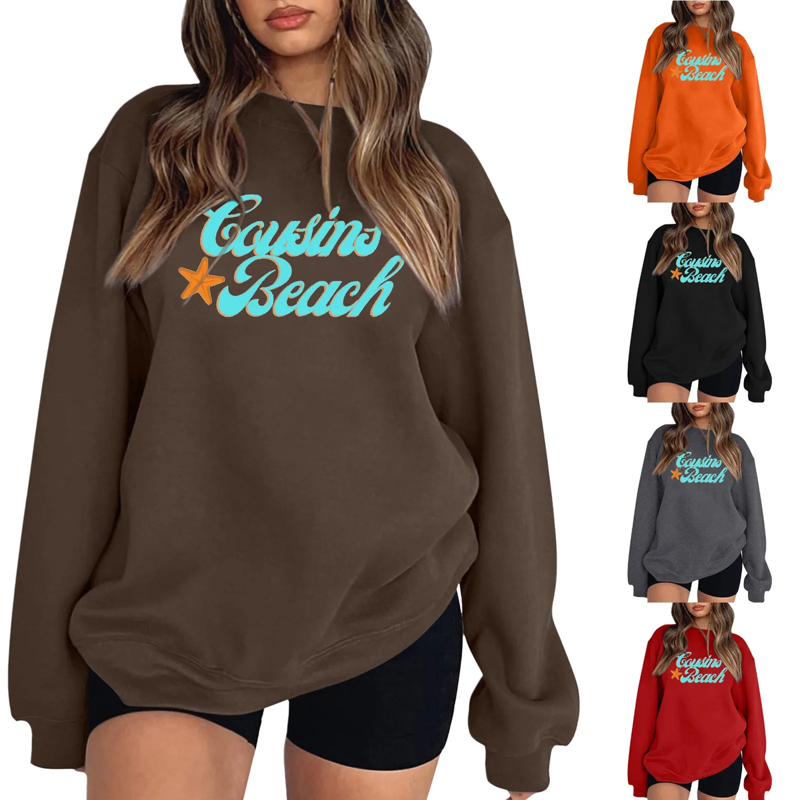 

Женский флисовый пуловер с длинным рукавом и круглым вырезом