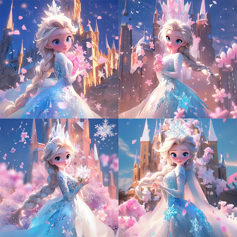 Набор Алмазной Живописи Принцессы Диснея 5D DIY Эльза Мультфильм Произведения