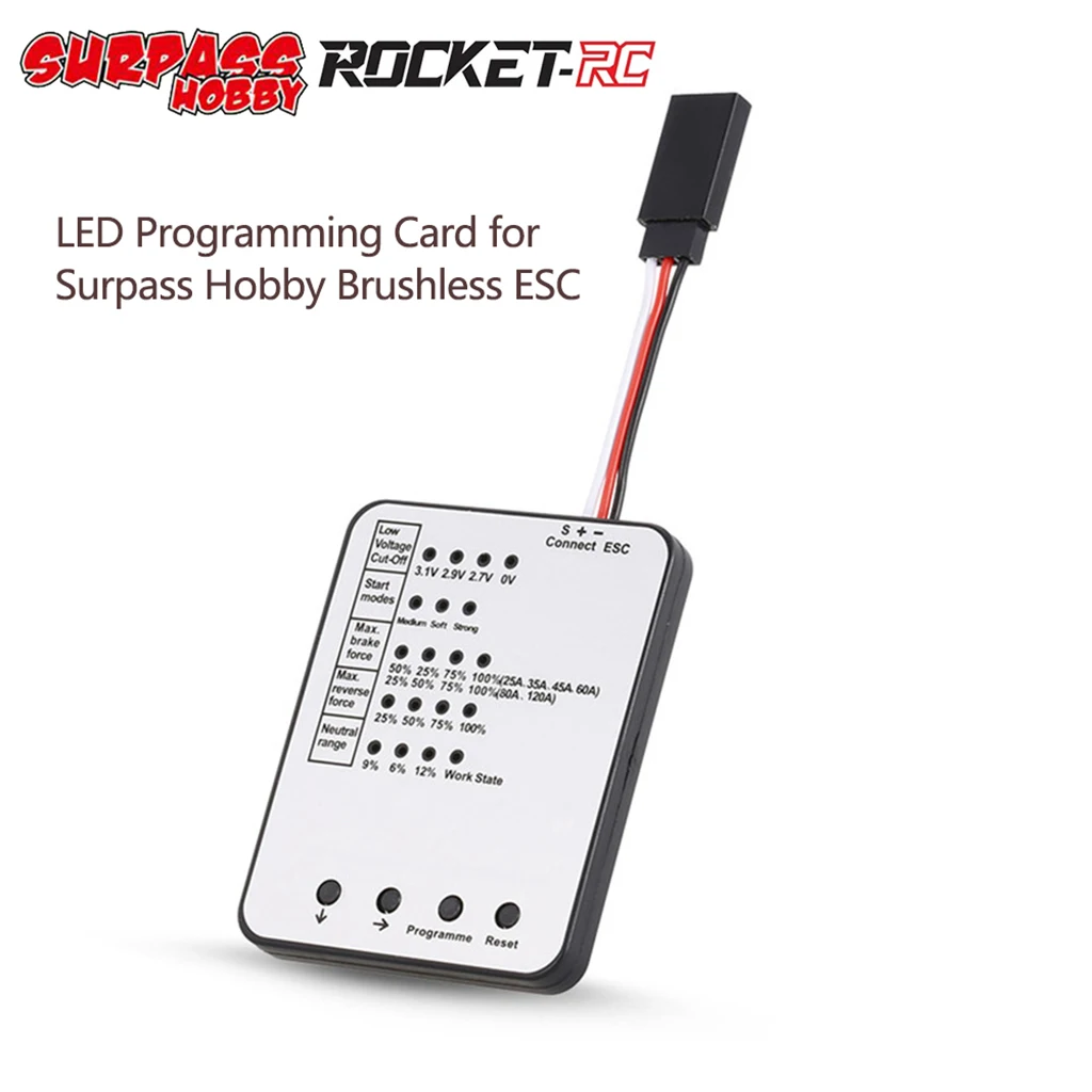 SURPASS HOBBY LED Programming Card for RC Car 25A/35A/45A/60A/80A/120A/150A Brushless ESC Electronic Speed Controller Programme
