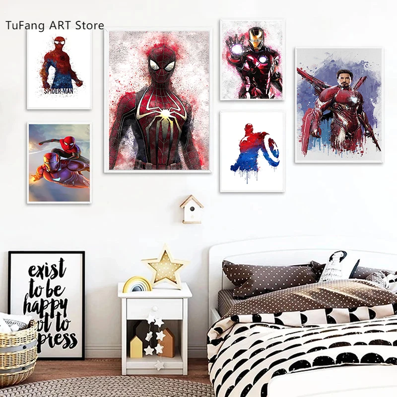 

Marvel Avengers Captain America Iron Man Disney Canvas Painting Comics Prints Wall Art Picture Living Room Home Decor Posters