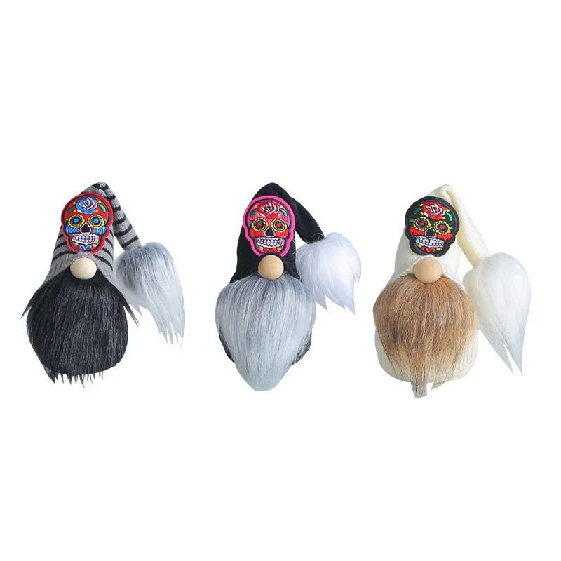 

Halloween Plush Gnomes Skull simulation mustache faceless Doll Toys Decoration Gift Office Home Holiday Party Market Decorations