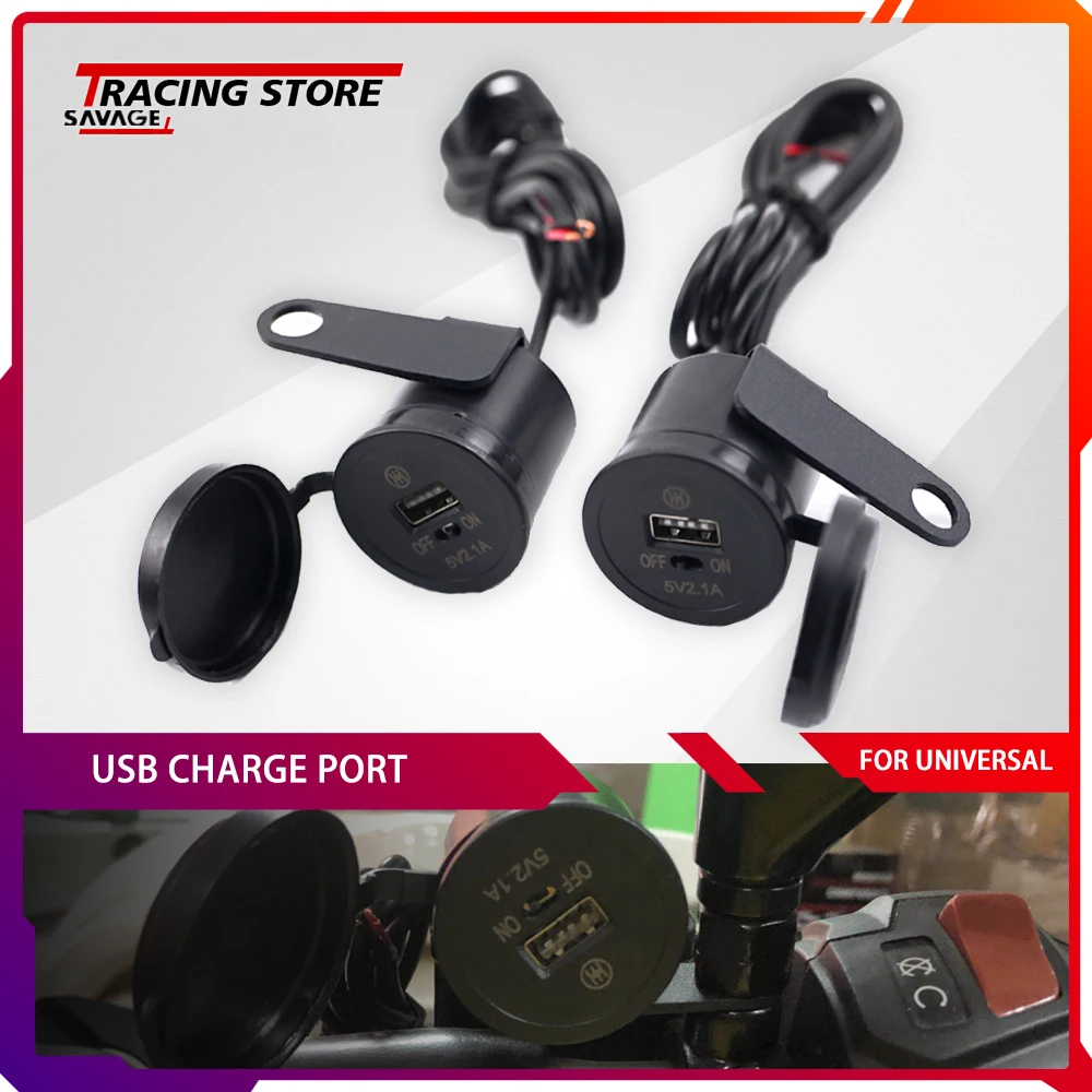 

Motorcycle Universal Phone Charger USB Port Waterproof Motorbike Handlebar Charging Adapter Power Supply Socket For Mobile GPS