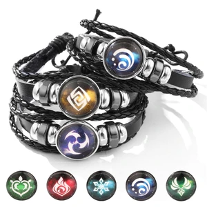 Game Genshin Impact Cosplay Prop Element Bracelet Pyro Hydro Anemo Electro Dendro Cyro Geo Jewelry A
