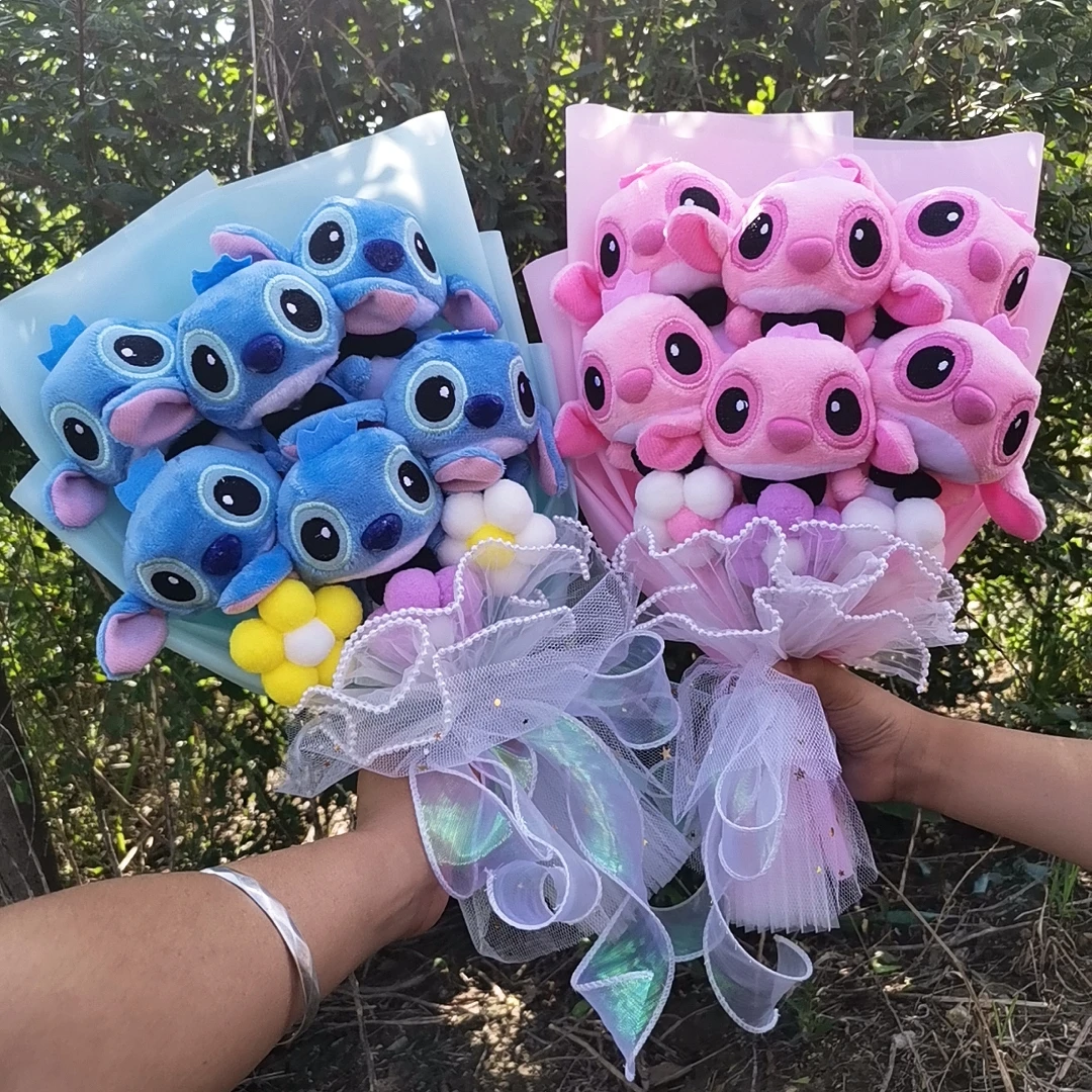 

Anime Lilo and Stitch Plush Doll Toys Rose Bouquet Cartoon Stuffed Animals Valentine's Day Christmas Birthday Wedding Party Gift