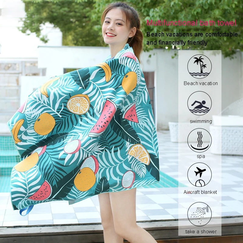 

Adult swimming absorbent towel women do not lose hair cartoon cute beach towel portable travel Swimsuit Cover Up