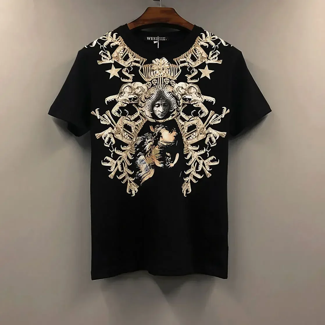 Летняя новая модная облегающая футболка в стиле Харадзюку с ангелом и коротким