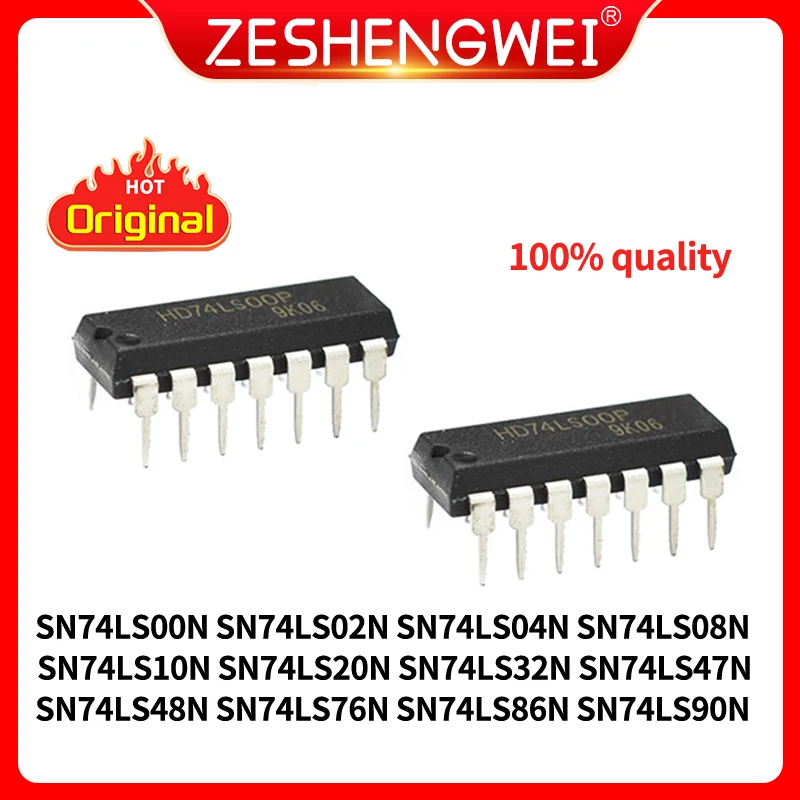 

10PCS SN74LS00N DIP 74LS02N 74LS04 DIP-14 HD74LS08P SN74LS10N SN74LS20N SN74LS32N SN74LS47N 74LS48 74LS76 74LS86 74LS90 74LS93